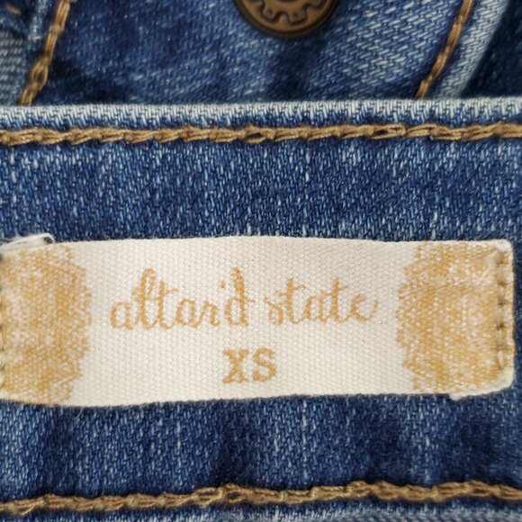 Altar'd State Medium Wash Snap Front A-Line Mini Jean Skirt Size XS - Picture 7 of 10